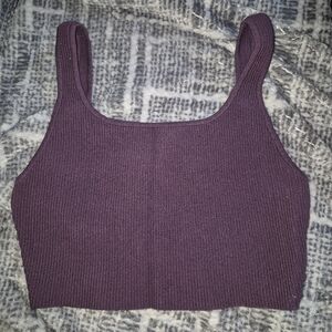 Babaton Deep Purple Ribbed Tank Top